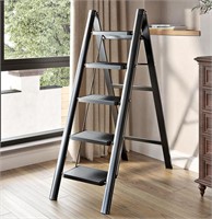 JOISCOPE 5 Step Ladder, Black - NEW