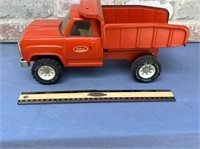 VINTAGE ORANGE TONKA DUMP TRUCK, PRESSED