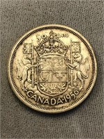 1956 CANADA SILVER ¢50 COIN