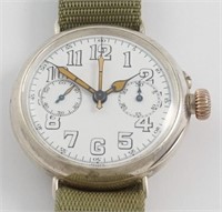 Longines Monopusher trench chronograph in sterling