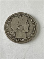 1908D Barber Silver Half Dollar