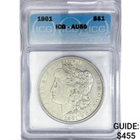 1901 Morgan Silver Dollar ICG AU50
