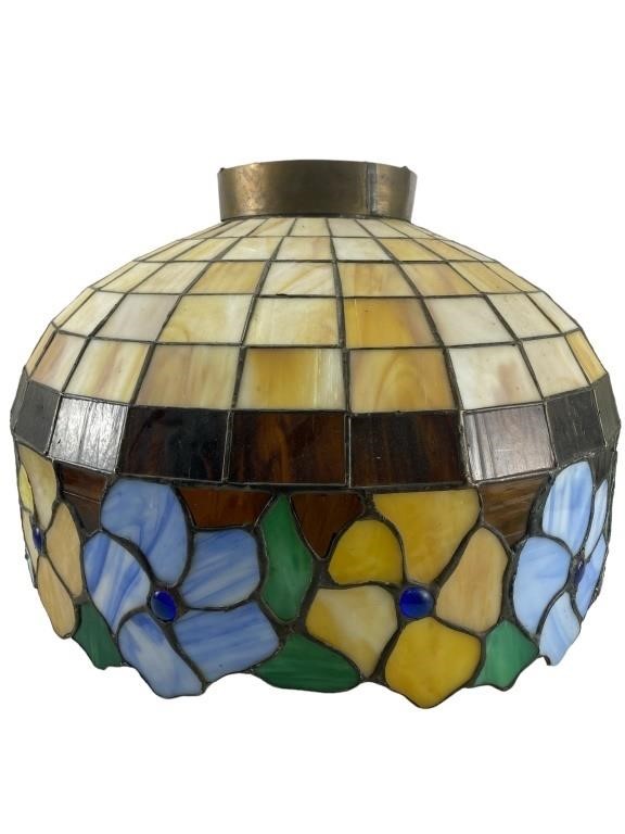 Large Leaded Stain glass hanging shade