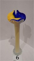 HAND BLOWN ART GLASS JACK-IN-THE-PULPIT VASE 14