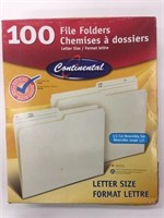 Box Of 100 File Folders