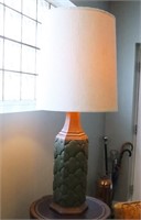 1970s Green Pottery Lamp