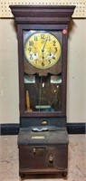 Antique New England Office Punch Time Clock