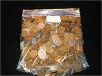 Bag 500 Wheat Cents Mixed Dates