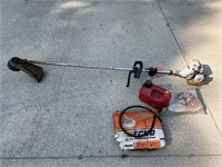 Echo Weed Eater, Blade Kit, Gas Can, and Trimmer