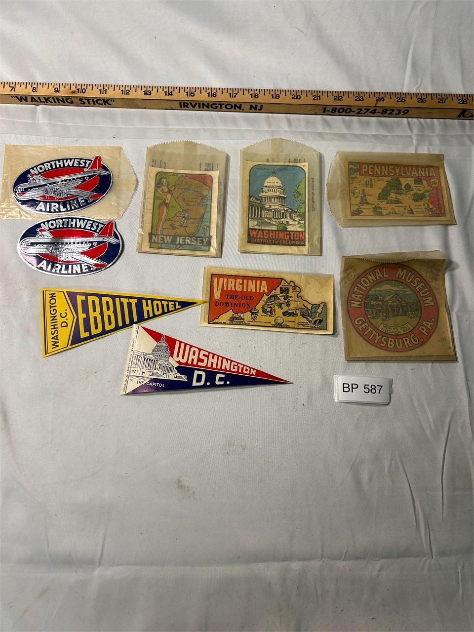 VTG Lot of Assorted Travel Stickers for Suitcase