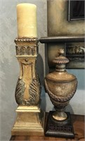 Candle Pillar and Decorative Urn