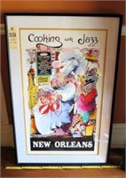 COOKING WITH JAZZ - NEW ORLEANS MATTED & FRAMED