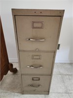 Vintage Heavy Metal 3 Drawer Filing Cabinet