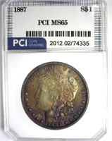 1887 Morgan PCI MS65 Nice Toning
