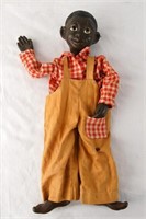 Black America- puppet w coveralls 15" x 6"