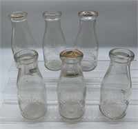 6 New Cumberland PA embossed pint milk bottles