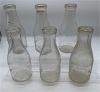 6 G.B. Parthemore & sons embossed qt. bottles