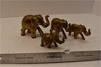 4 - Small Brass Elephants