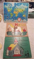 Puzzles: 1965 World, wood horse & church ARN