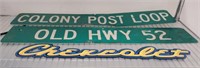 CHEVY SIGN AND STREET SIGNS