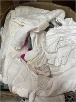 Box of Linens - Aprons - Scarves & More