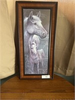 11X23 MARE AND FOAL FRAMED W/GLASS