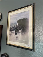18X22 HORSE PICTURE FRAMED AND MATTED W/GLASS
