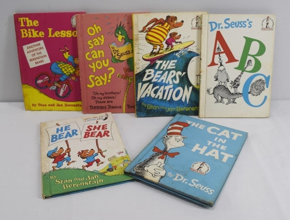 6pc Vintage Dr. Seuss & Berenstain Bears Books