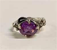 Sterling Ring with Amethyst