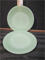 Two jadeite plates 9" fireking