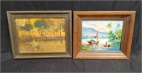 Pair of scenic paintings in frames