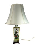 Vintage Asian Hand Painted Famille Vert Lamp