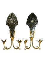 Hollywood Regency Style Wall Candle Sconces