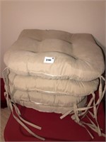 (4) Tan Chair Cushions