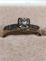 14 kt. diamond ring, size 7