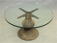 Glass Top Cast Iron Base Table