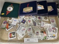 (4) Lititz, PA Ornaments with Souvenir Pins