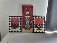 SET OF 3 COFFEE CANVAS PICTURES