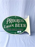 Progrees Lager Beer Flange Sign