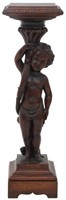 Mahogany Figural Carved Putti Pedestal