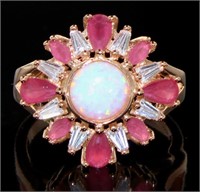 Stunning Ruby & Opal Cocktail Ring