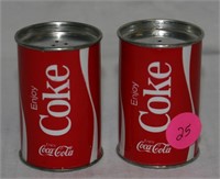 SET OF VTG COCA-COLA TIN SALT AND PEPPER SHAKERS