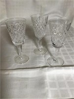 Set of 3 Waterford Cordial Glasses 5"