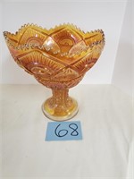 Carnival glass 2 piece pedestal bowl