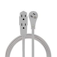 GE 3-Outlet Flat Extension Cord 8 Ft Grounded