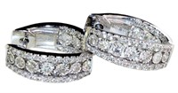 14kt Gold 1.00 ct Inside Out Diamond Hoop Earrings