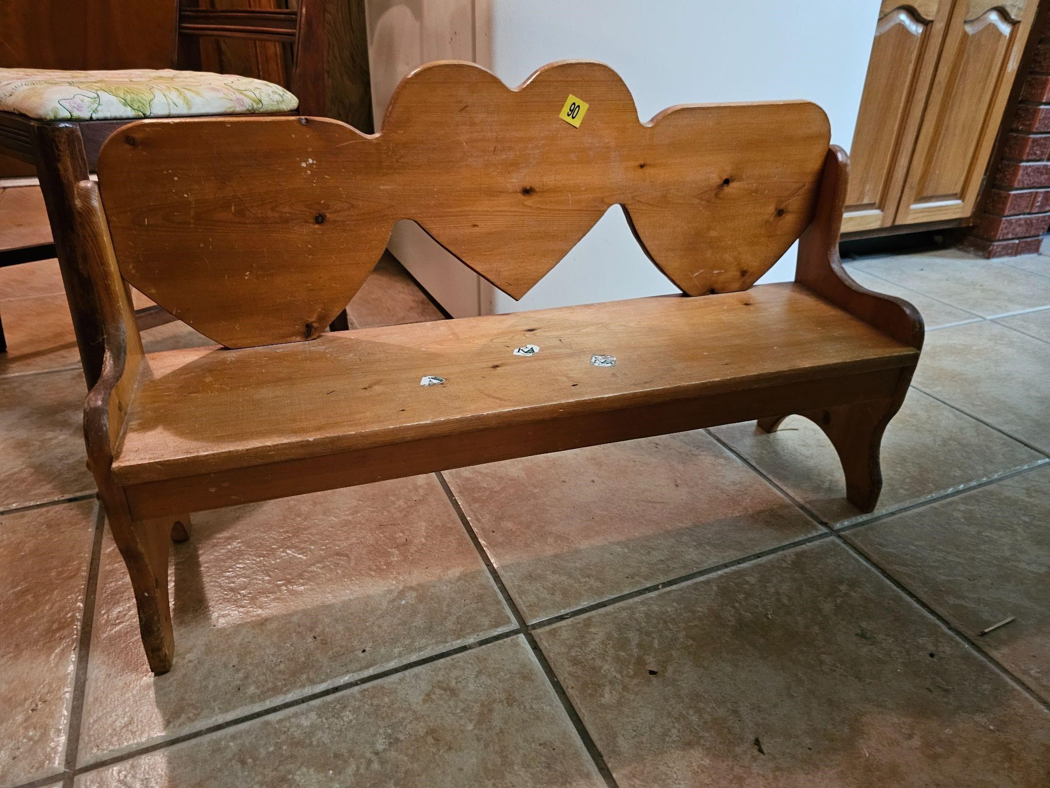 Heart shape childrens bench