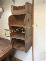 Hanging wood shelf w/ cubbies