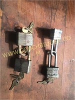 2 - Matched pair of locks with keys