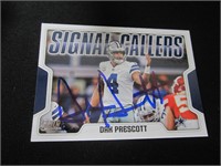 Dak Prescott signed football card COA